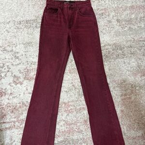 GRLFRND boot cut  Jeans in Deep Burgundy